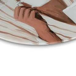 Reinders Glasschilderij Ochtendkoffie met een Boek II - Ø 50cm - Beige