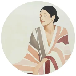 Reinders Glasschilderij Rustige elegantie - Ø 70cm - Beige Sale