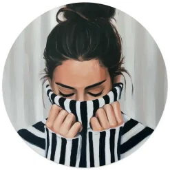 Reinders Glasschilderij Rustige sfeer - Ø 50cm - Zwart-Wit Online