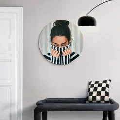 Reinders Glasschilderij Rustige sfeer - Ø 50cm - Zwart-Wit Online