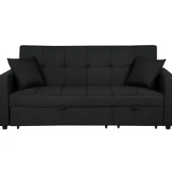 Beliani GLOMMA - Slaapbank 3-zits - Zwart - Polyester New