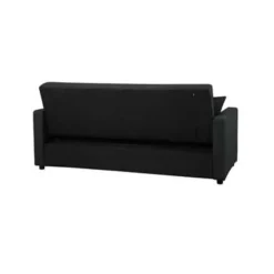 Beliani GLOMMA - Slaapbank 3-zits - Zwart - Polyester New