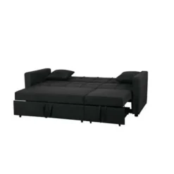 Beliani GLOMMA - Slaapbank 3-zits - Zwart - Polyester New