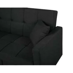 Beliani GLOMMA - Slaapbank 3-zits - Zwart - Polyester New