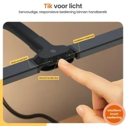 Goliving Bureaulamp met Klem - 78 CM - LED Dimbaar - Touch Bediening Sale