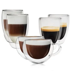 Goliving Dubbelwandige Koffieglazen - Kopjes - Glazen - Set Van 6 New