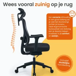 Goliving Ergonomische Bureaustoel - Kantoorstoel - Volwassenen - Zwart Hot