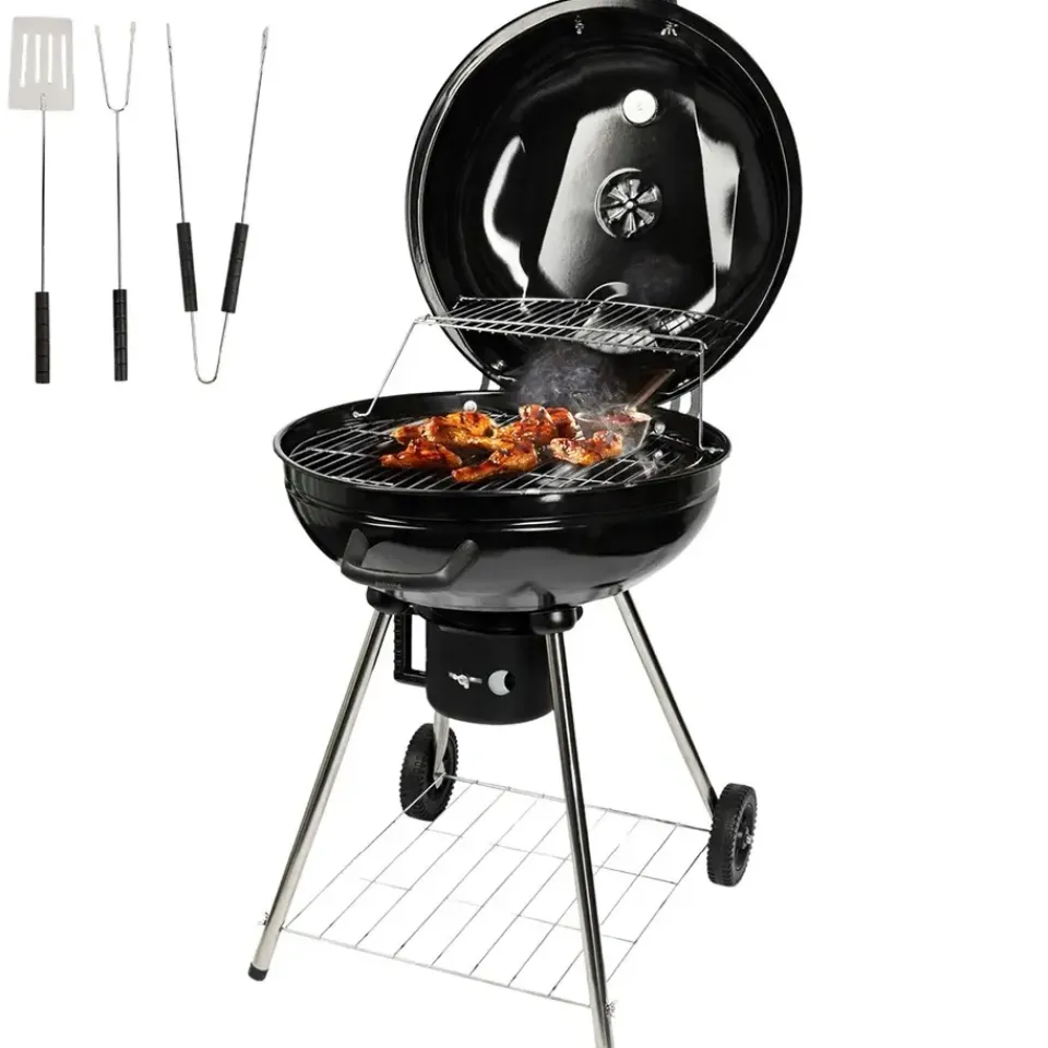 Goliving Houtskool Barbecue - Ø54 cm - Inclusief Accessoires - BBQ op Wielen Hot