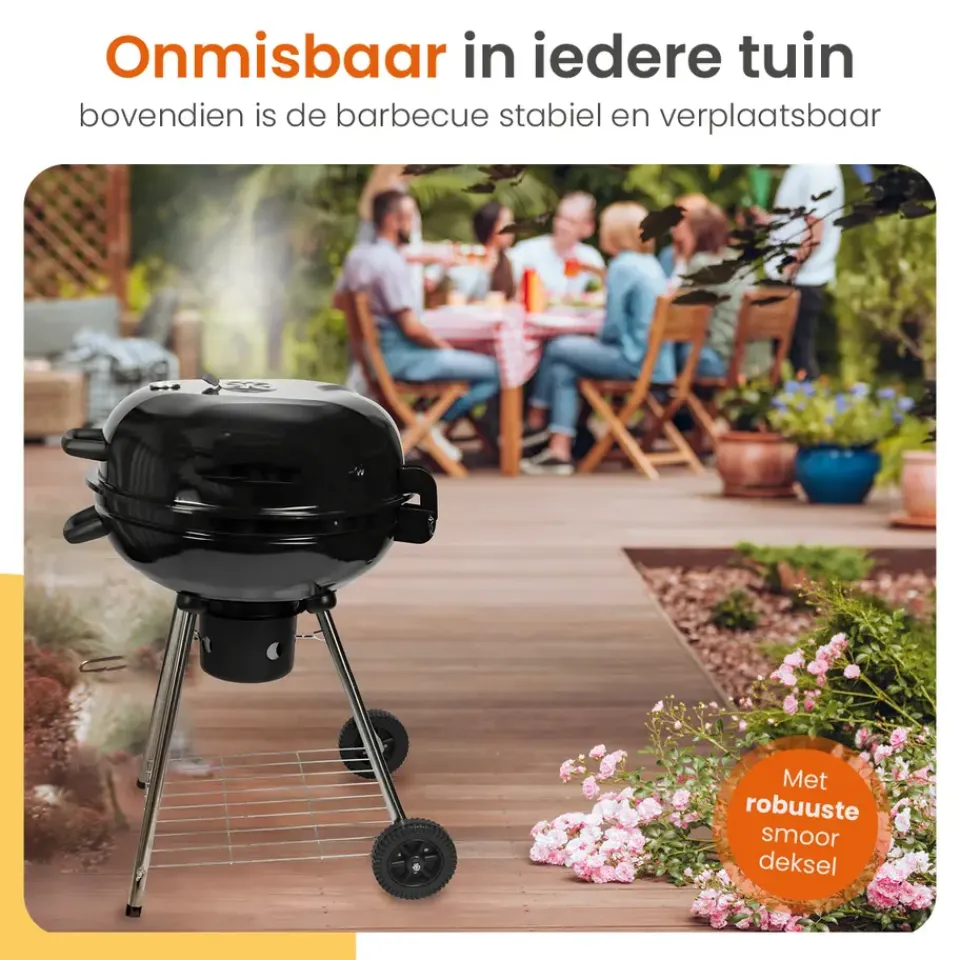Goliving Houtskool Barbecue - Ø54 cm - Inclusief Accessoires - BBQ op Wielen Hot