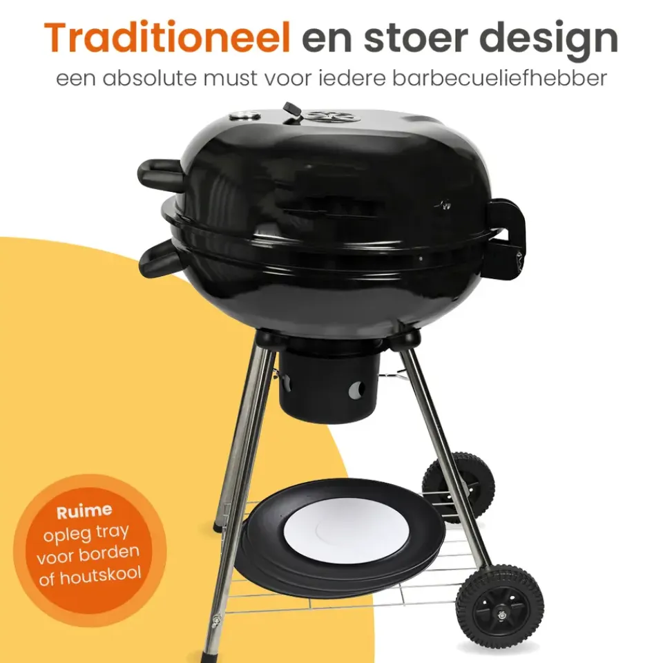 Goliving Houtskool Barbecue - Ø54 cm - Inclusief Accessoires - BBQ op Wielen Hot