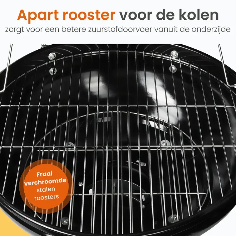Goliving Houtskool Barbecue - Ø54 cm - Inclusief Accessoires - BBQ op Wielen Hot