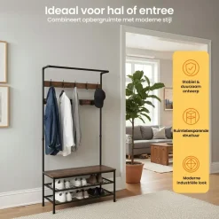 Goliving Kapstok - Garderoberek - Schoenenrek - Staand - Industrieel - XL Hot
