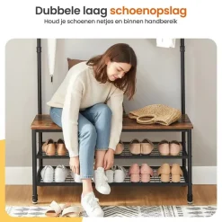 Goliving Kapstok - Garderoberek - Schoenenrek - Staand - Industrieel - XL Hot