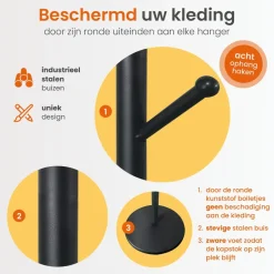 Goliving Kapstok Staand - 8 Haken - Garderoberek - Kapstokken - Kapstokhaak Best