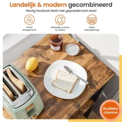Goliving Keukentrolley - Keukenkast - Keukenrek - Keuken Organizer - Bruin Outlet
