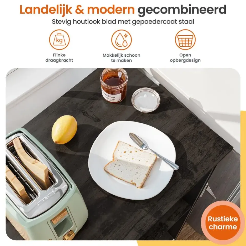Goliving Keukentrolley - Keukenkast - Keukenrek - Keuken Organizer - Zwart Best