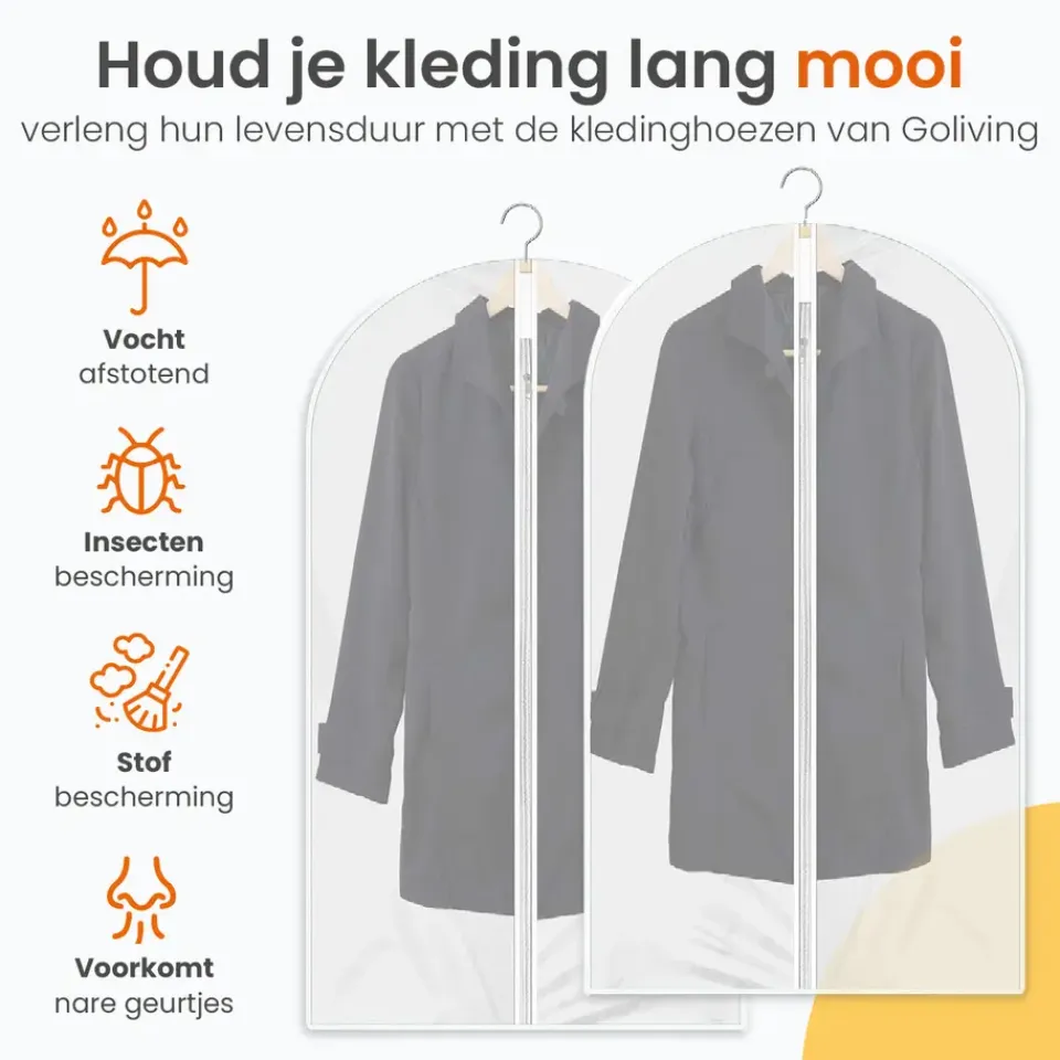 Goliving Kledinghoezen - 10 stuks - Kledinghoes - Kledingzak met Rits Sale
