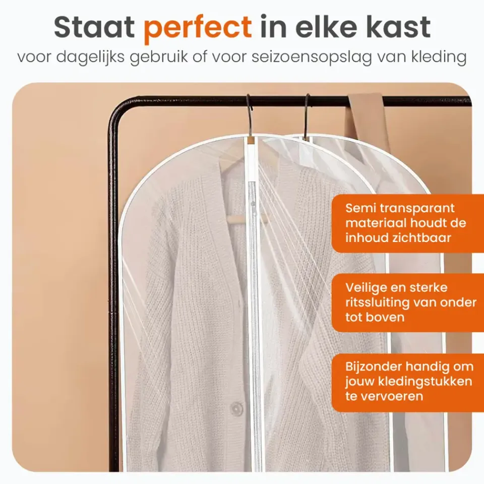 Goliving Kledinghoezen - 10 stuks - Kledinghoes - Kledingzak met Rits Sale