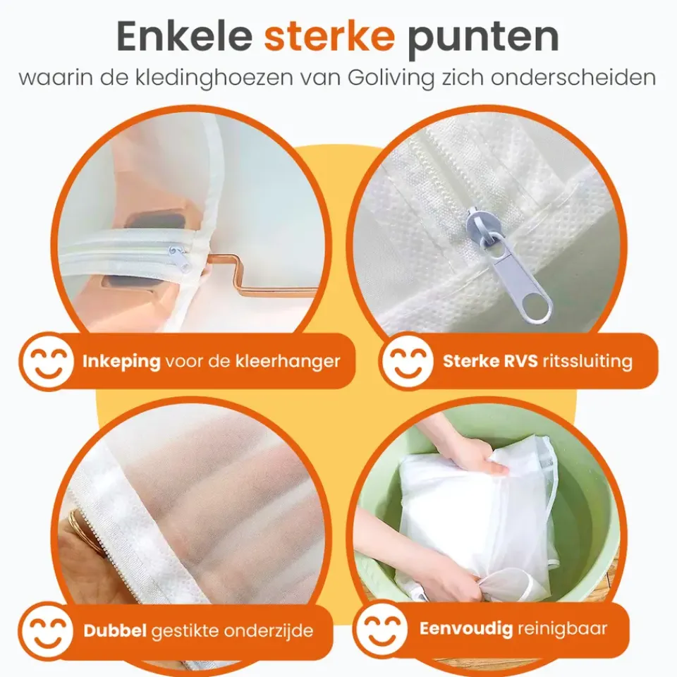 Goliving Kledinghoezen - 10 stuks - Kledinghoes - Kledingzak met Rits Sale