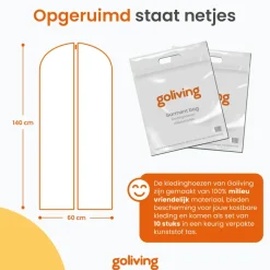 Goliving Kledinghoezen - 10 stuks - Kledinghoes - Kledingzak met Rits Sale
