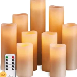 Goliving Led Kaarsen - Bewegende Vlam - Afstandsbediening - Set van 9 Sale