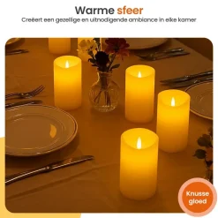 Goliving Led Kaarsen - Bewegende Vlam - Afstandsbediening - Set van 9 Sale