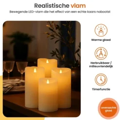 Goliving Led Kaarsen - Bewegende Vlam - Afstandsbediening - Set van 9 Sale