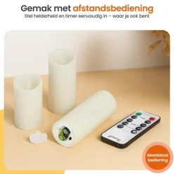 Goliving Led Kaarsen - Bewegende Vlam - Afstandsbediening - Set van 9 Sale