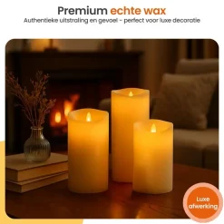 Goliving Led Kaarsen - Bewegende Vlam - Afstandsbediening - Set van 9 Sale