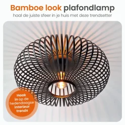 Goliving Plafondlamp - Plafonnière - E27 - Metaal - Ø 40 cm - Zwart Hot