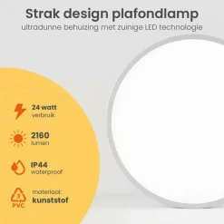 Goliving Plafondlamp - Plafonnière - LED - Ø23cm - Zwart New