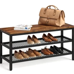 Goliving Schoenenrek - Schoenenbank - Halbank - Industrieel - Bruin Hot