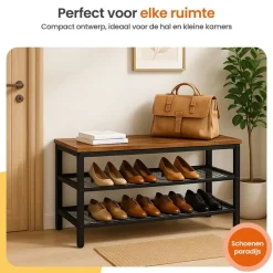 Goliving Schoenenrek - Schoenenbank - Halbank - Industrieel - Bruin Hot
