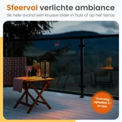 Goliving Solar Tafellamp Spark – 2 Stuks – LED Buitenverlichting Zonne-energie Clearance