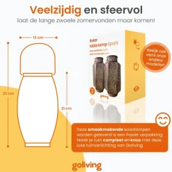 Goliving Solar Tafellamp Spark – 2 Stuks – LED Buitenverlichting Zonne-energie Clearance