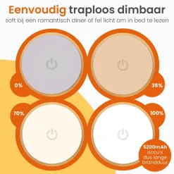 Goliving Tafellamp Oplaadbaar – Draadloos en dimbaar – Moderne touch lamp Online