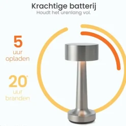 Goliving Tafellamp Oplaadbaar – Draadloos en dimbaar – Moderne touch lamp Hot