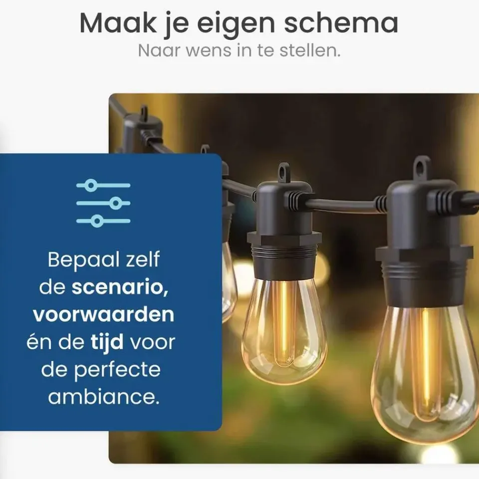 Gologi lichtsnoer buiten en binnen - Lichtslinger 10M - Tuinverlichting LED Clearance