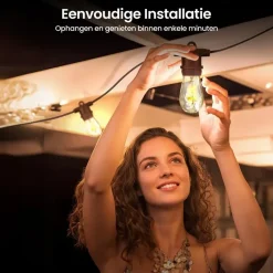 Gologi lichtsnoer buiten en binnen - Lichtslinger 10M - Tuinverlichting LED Clearance