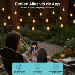 Gologi lichtsnoer buiten en binnen - Lichtslinger 10M - Tuinverlichting LED Clearance