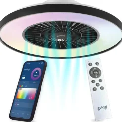 Gologi Plafondventilator met Verlichting - Ø60 cm - LED RGBW - 6 Standen Outlet