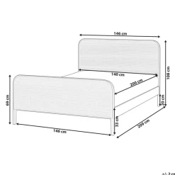 Beliani GONFARON - Tweepersoonsbed - Zwart - 140 x 200 cm - Dennenhout Online