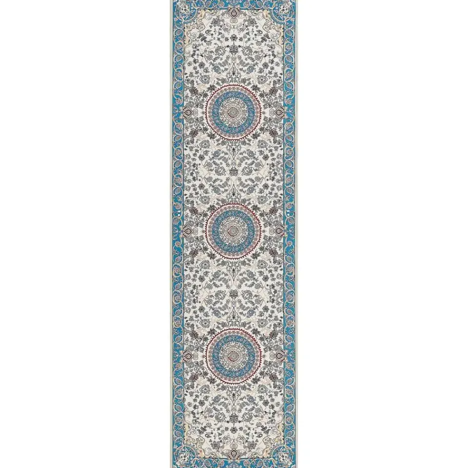 Beliani GORDES - Loper tapijt - Beige/Blauw - 80 x 300 cm - Polyester Online