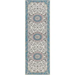 Beliani GORDES - Loper tapijt - Beige/Blauw - 80 x 240 cm - Polyester New
