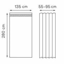 Leen Bakker Gordijn Fabian - donkergrijs - 135x280 cm (1 stuk) Sale
