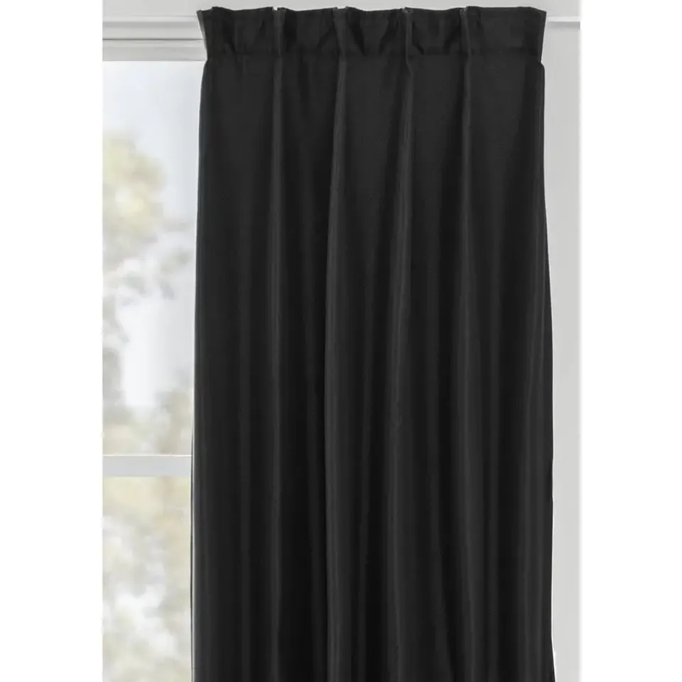 Leen Bakker Gordijn Luca - zwart - 140x280 cm (1 stuk) Clearance