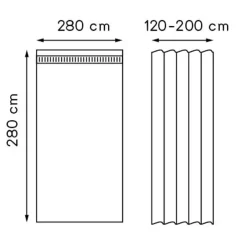 Leen Bakker Gordijn Luca XL - zwart - 280x280 cm (1 stuk) Best