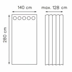 Leen Bakker Gordijn Mila - grijs - 140x280 cm (1 stuk) Discount