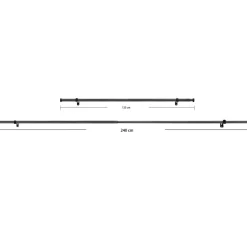 ACAZA Gordijnroede - Uitschuifbaar - Stang van 125-240 cm - Zwart Hot