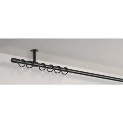 Leen Bakker Gordijnroede 120cm zwart metaal - Ø16mm (1209076) Hot